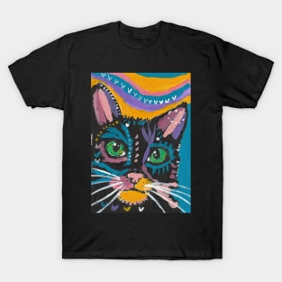 colorful cat face abstract T-Shirt